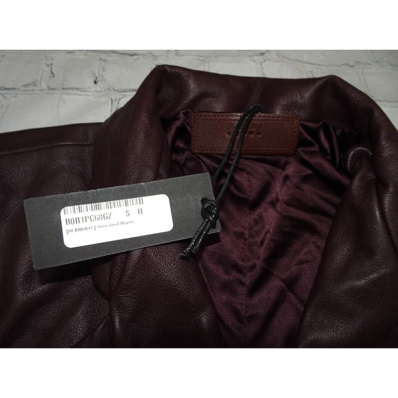 NWT BlankNYC Oversized Leather Blazer, Maroon, XS - Picture 4 of 9